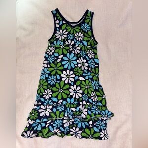 Faded Glory Floral Kids Dress - Blue and Green